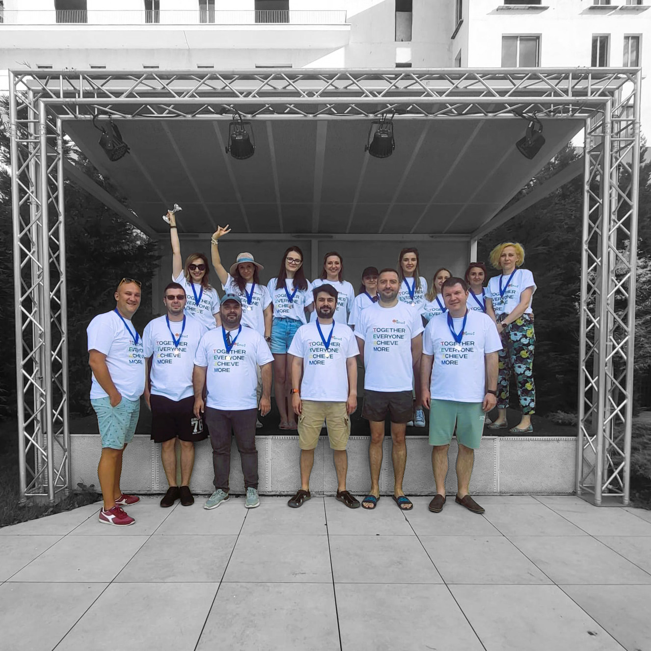 Dedicated team working together